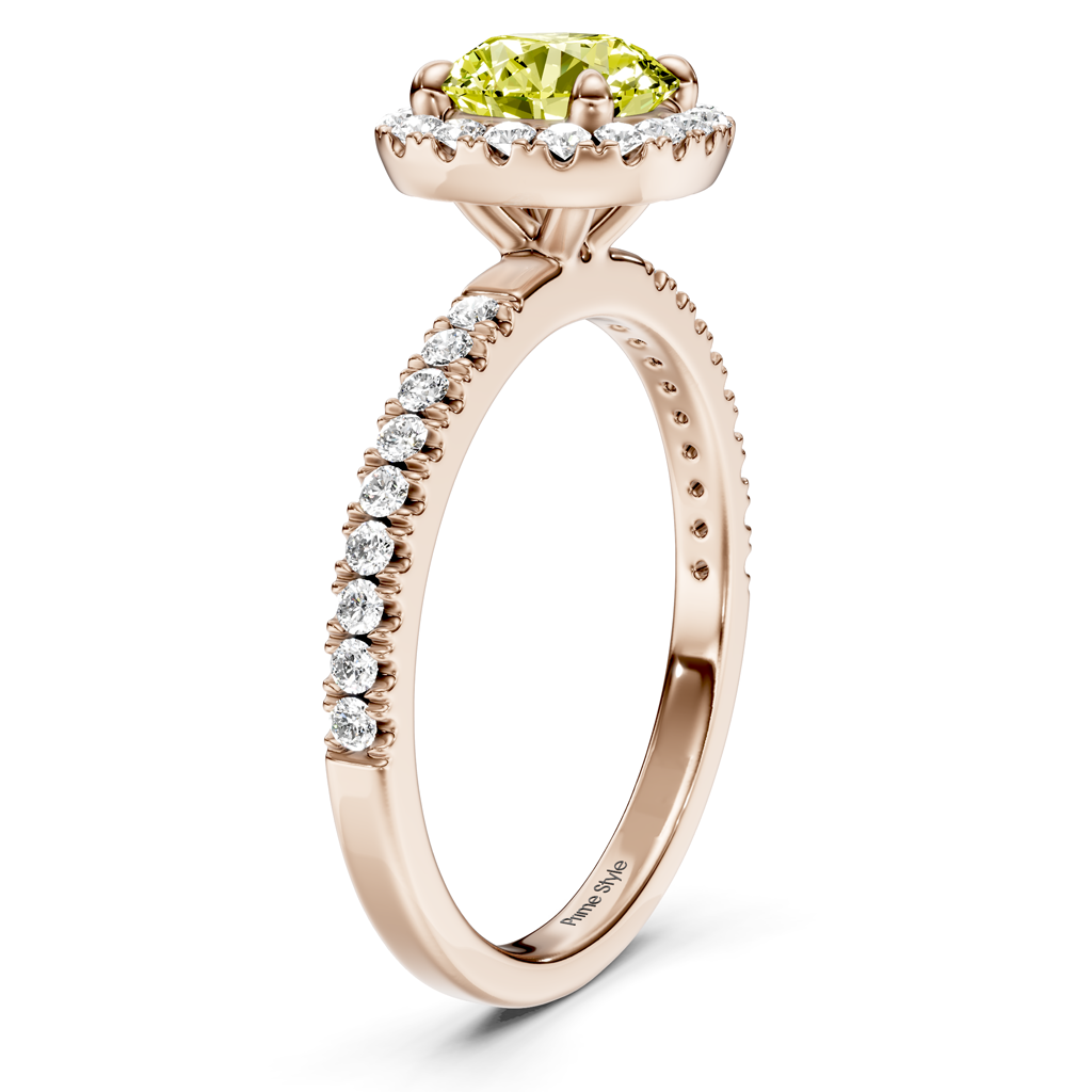 1.40-4.40 CT Round Cut Fancy Yellow Diamonds - Engagement Ring