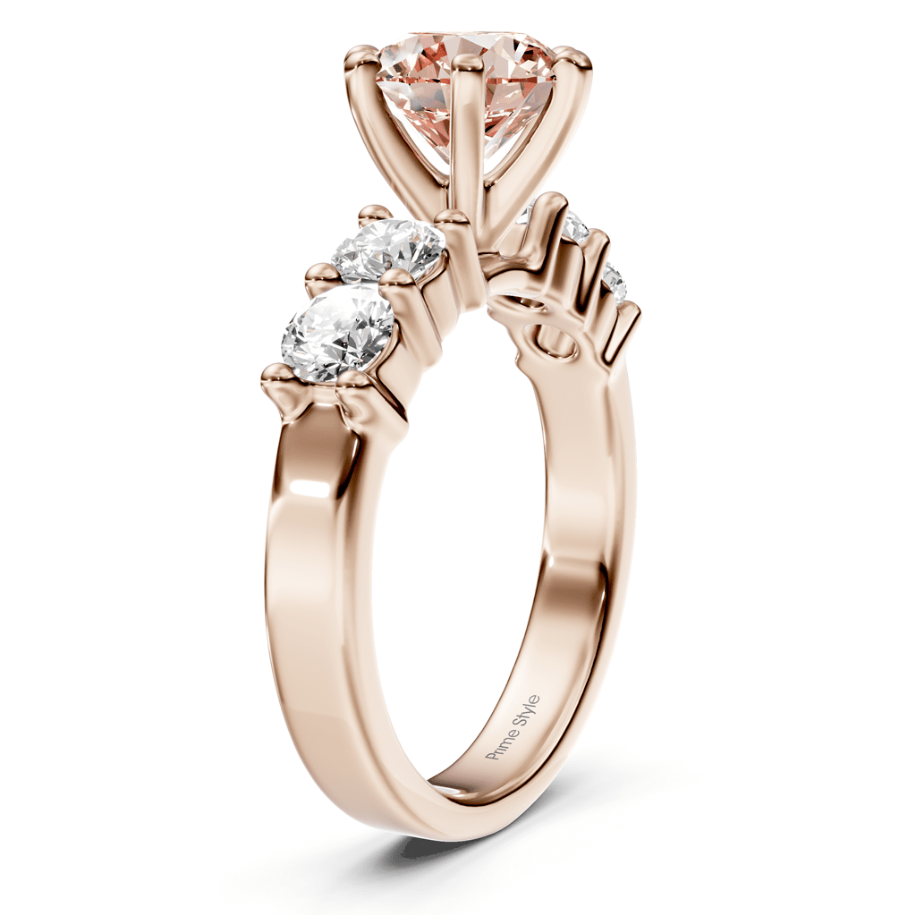 1.60 - 4.60 CT Round Cut Fancy Pink Diamonds - Engagement Ring - Primestyle.com