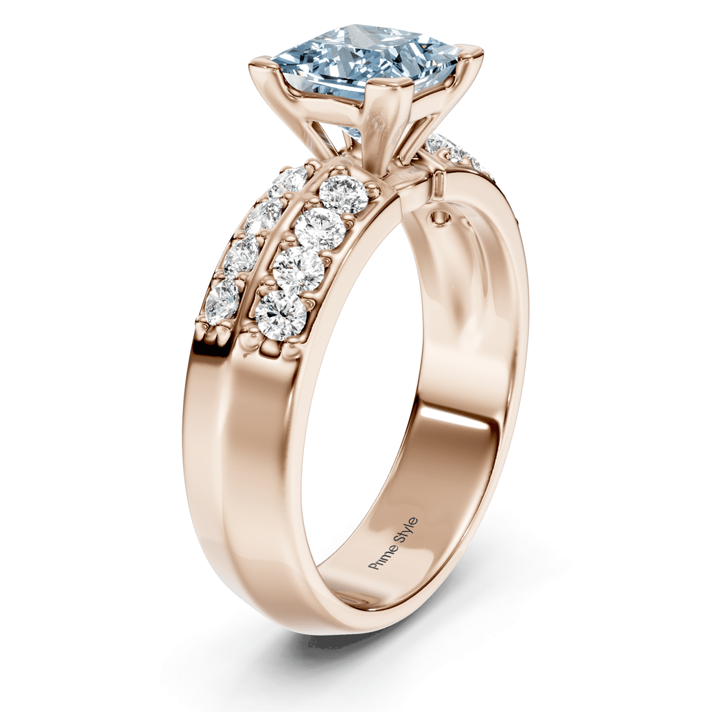 1.35 - 4.35 CT Round Cut Fancy Blue Diamonds - Engagement Ring - Primestyle.com