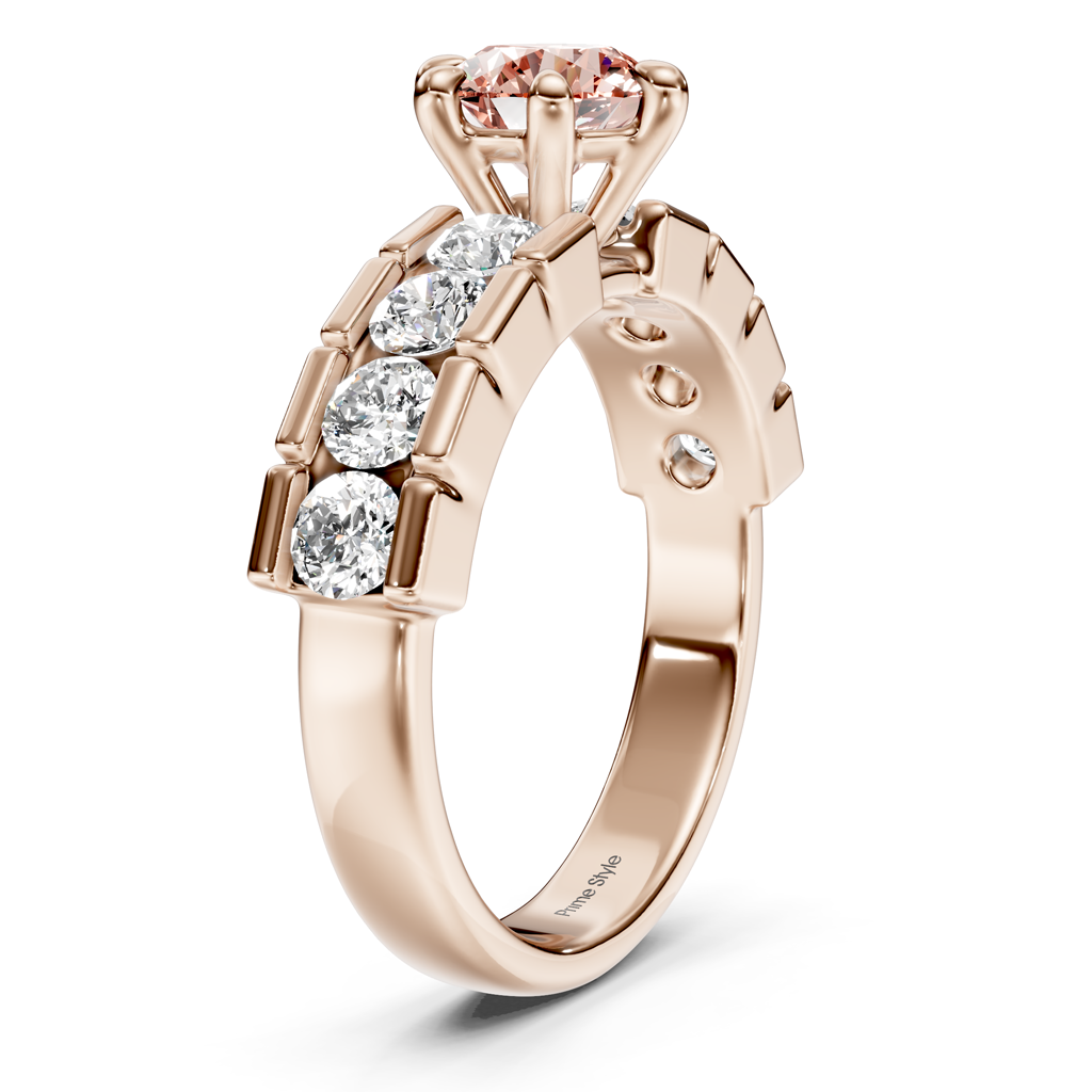 2.05-5.05 CT Round Cut Fancy Pink Diamonds - Engagement Ring