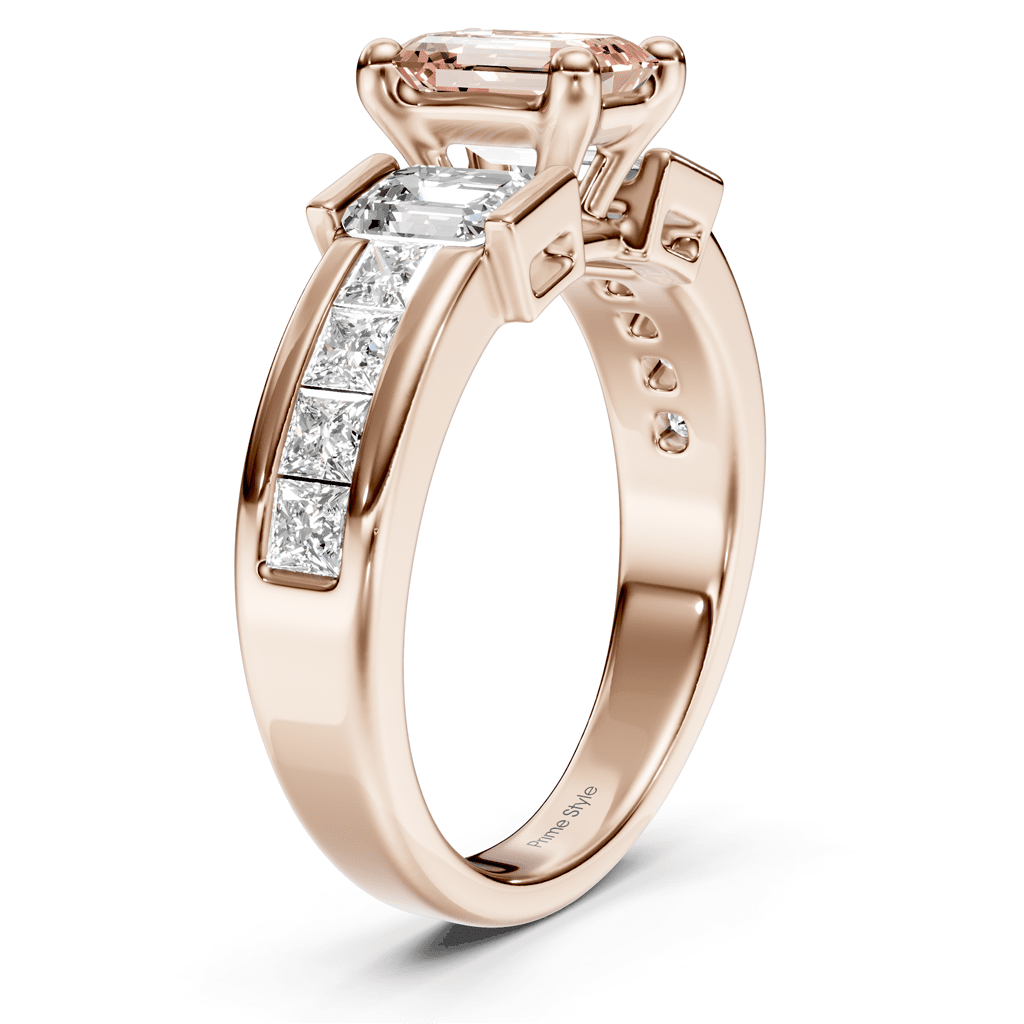 2.30 - 5.30 CT Emerald & Princess Cut Fancy Pink Diamonds - Engagement Ring - Primestyle.com