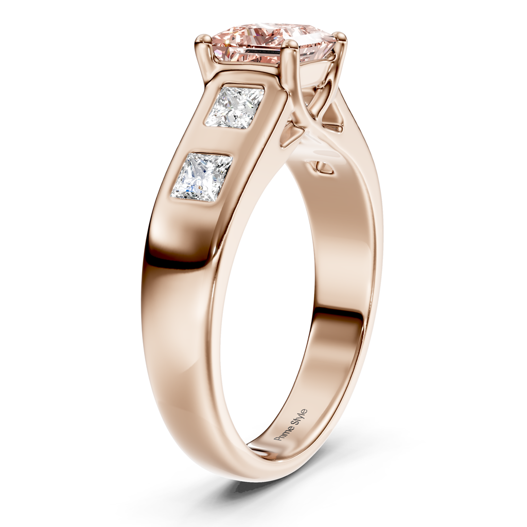 1.50-4.50 CT Princess Cut Fancy Pink Diamonds - Engagement Ring