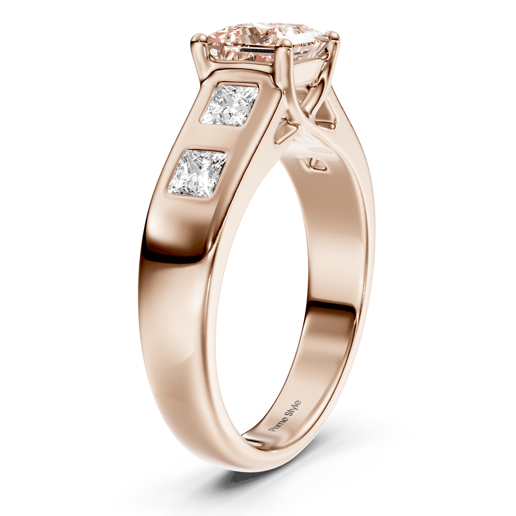 1.50 - 4.50 CT Princess Cut Fancy Pink Diamonds - Engagement Ring - Primestyle.com