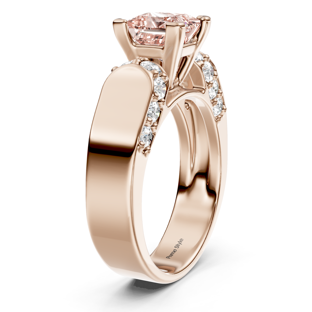 1.65-4.65 CT Princess & Round Cut Fancy Pink Diamonds - Engagement Ring