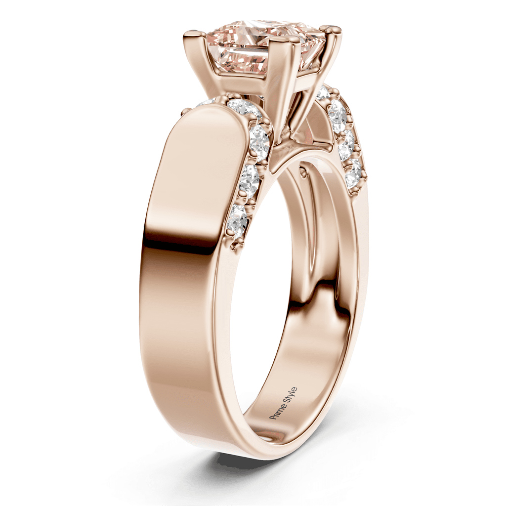 1.65 - 4.65 CT Princess & Round Cut Fancy Pink Diamonds - Engagement Ring - Primestyle.com