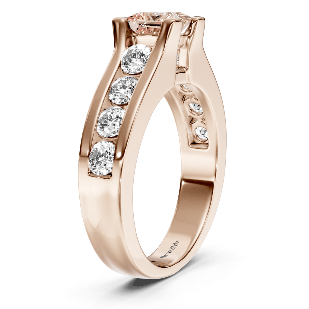 1.80 - 4.80 CT Princess & Round Cut Fancy Pink Diamonds - Engagement Ring - Primestyle.com
