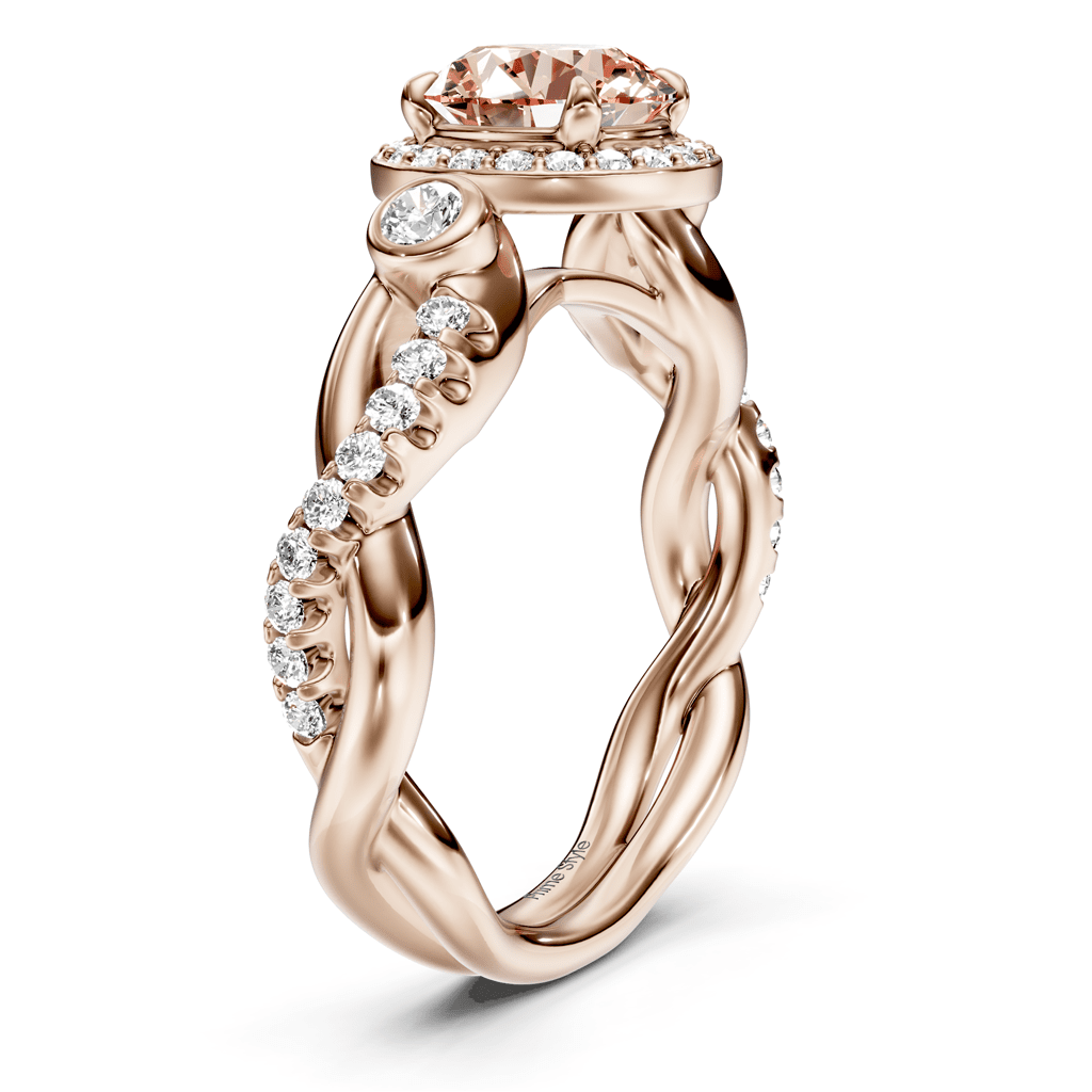 1.70 - 4.70 CT Princess & Round Cut Fancy Pink Diamonds - Engagement Ring - Primestyle.com