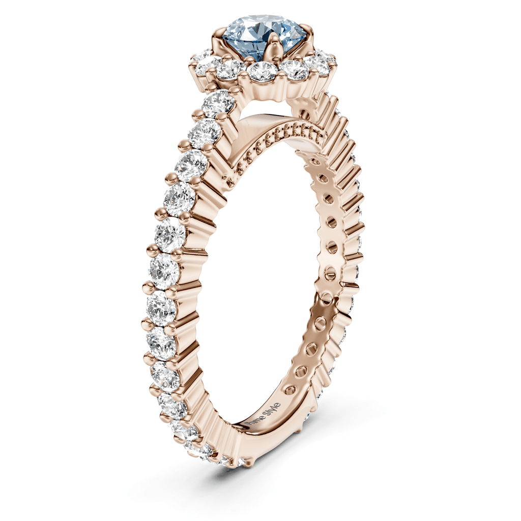 1.85 - 4.85 CT Round Cut Fancy Blue Diamonds - Engagement Ring - Primestyle.com