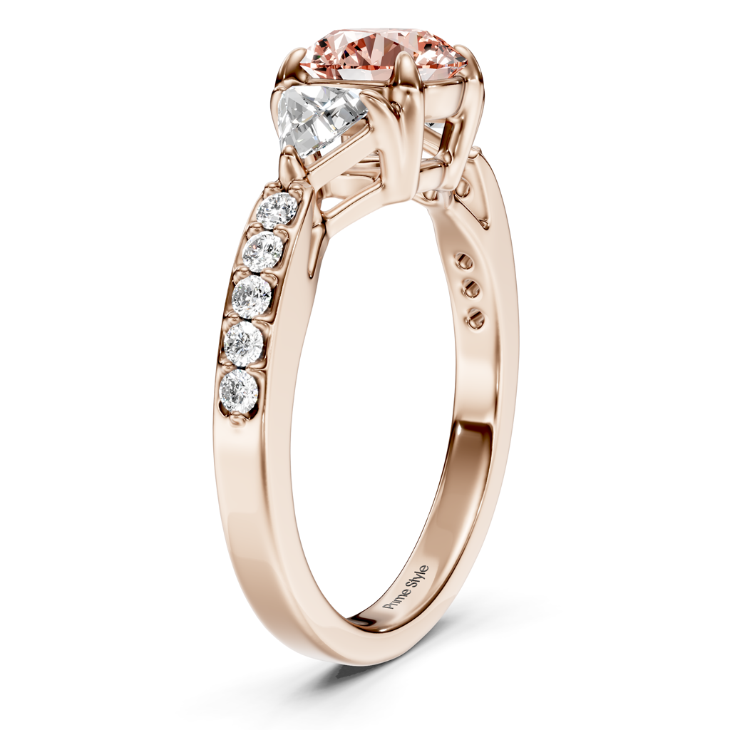 1.60-4.60 CT Round & Triangle Cut Fancy Pink Diamonds - Engagement Ring