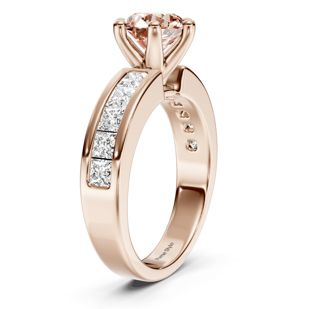 1.90 - 4.90 CT Princess & Round Cut Fancy Pink Diamonds - Engagement Ring - Primestyle.com