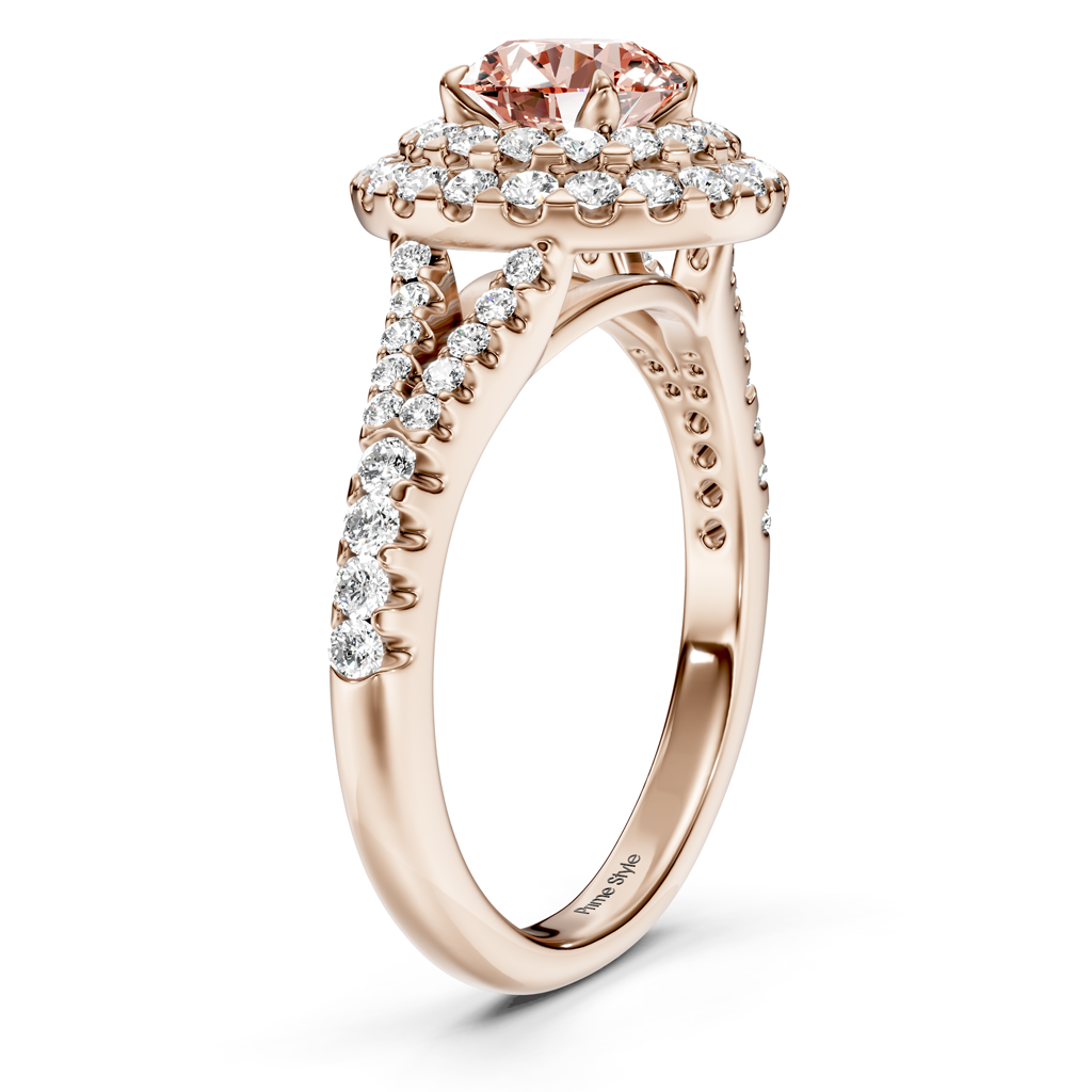 1.49-4.49 CT Round Cut Fancy Pink Diamonds - Engagement Ring