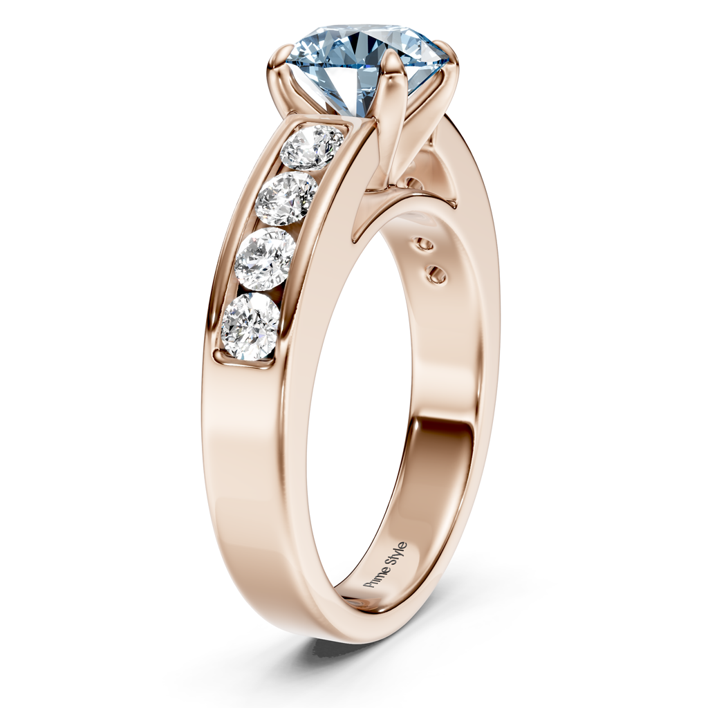 1.45-4.45 CT Round Cut Fancy Blue Diamonds - Engagement Ring