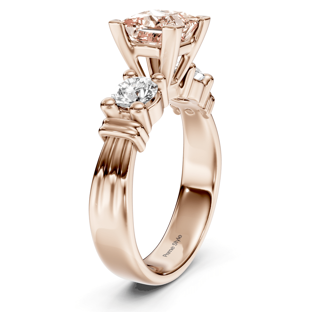 1.50-4.50 CT Princess & Round Cut Fancy Pink Diamonds - Engagement Ring