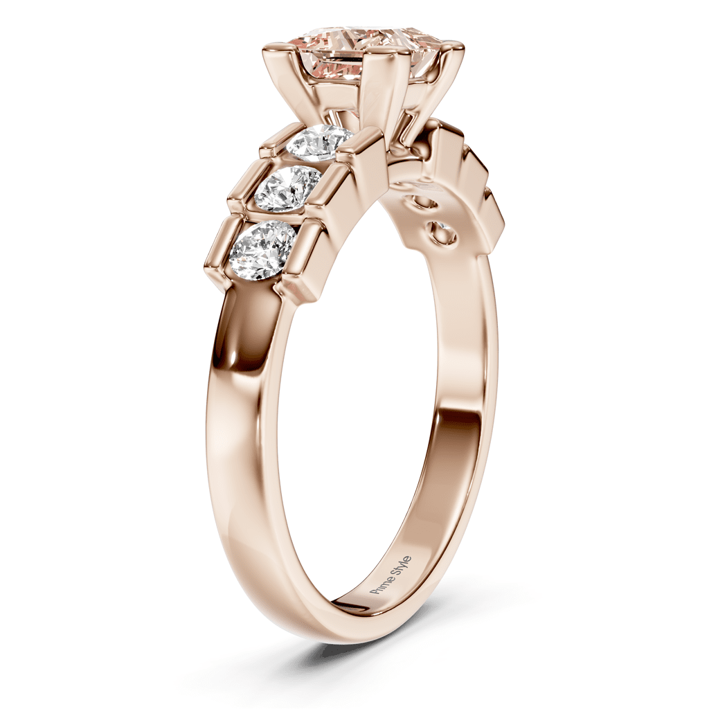 1.60 - 4.60 CT Princess & Round Cut Fancy Pink Diamonds - Engagement Ring - Primestyle.com