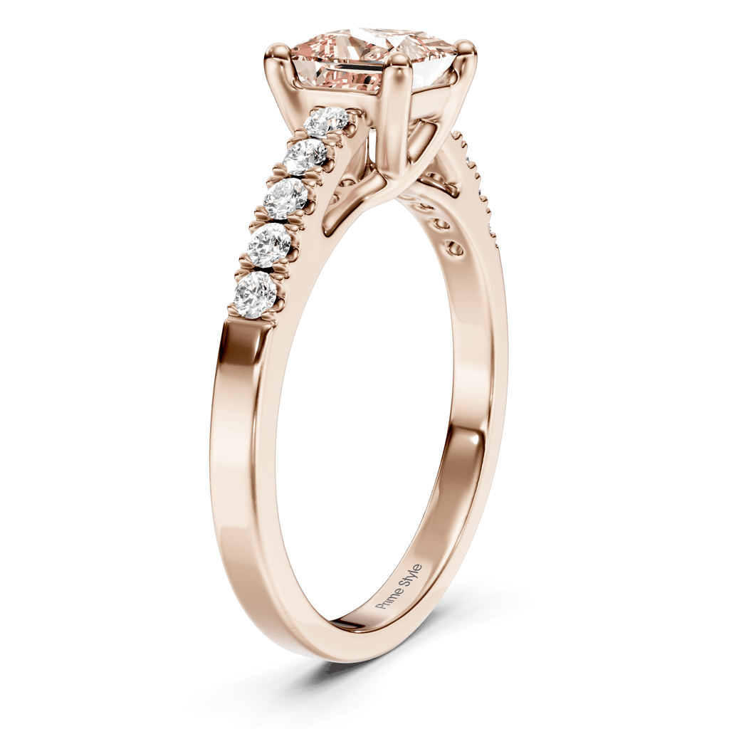 1.25 - 4.25 CT Princess & Round Cut Fancy Pink Diamonds - Engagement Ring - Primestyle.com