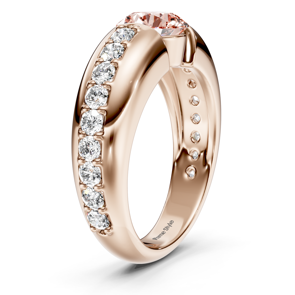 1.50-4.50 CT Round Cut Fancy Pink Diamonds - Engagement Ring