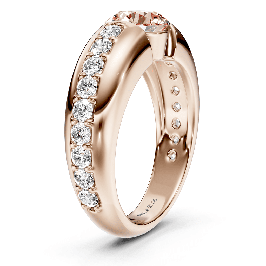 1.50 - 4.50 CT Round Cut Fancy Pink Diamonds - Engagement Ring - Primestyle.com
