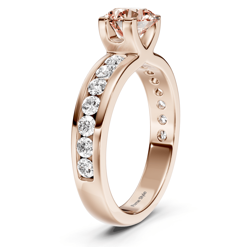 1.60 - 4.60 CT Round Cut Fancy Pink Diamonds - Engagement Ring - Primestyle.com