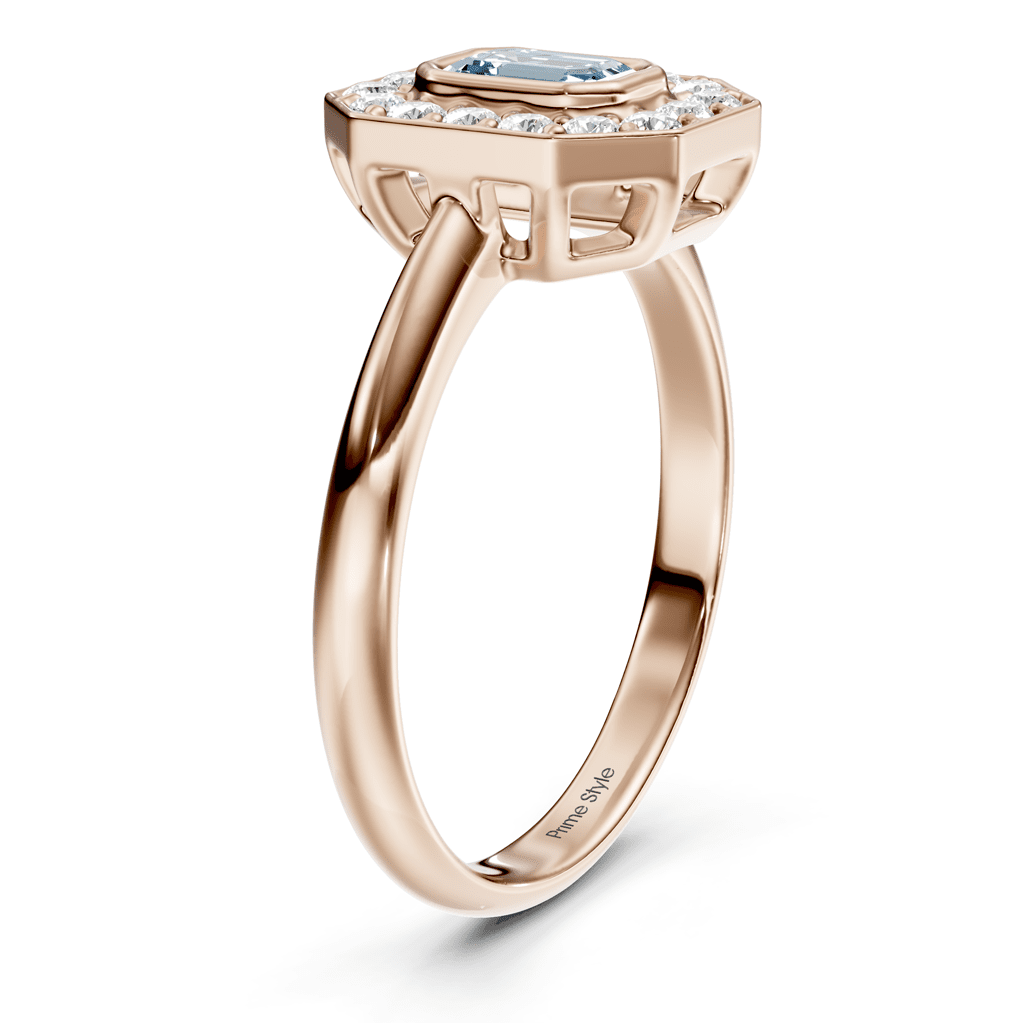 1.35 - 4.35 CT Emerald & Round Cut Fancy Blue Diamonds - Engagement Ring - Primestyle.com