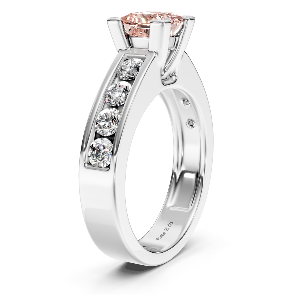 1.80-4.80 CT Princess & Round Cut Fancy Pink Diamonds - Engagement Ring