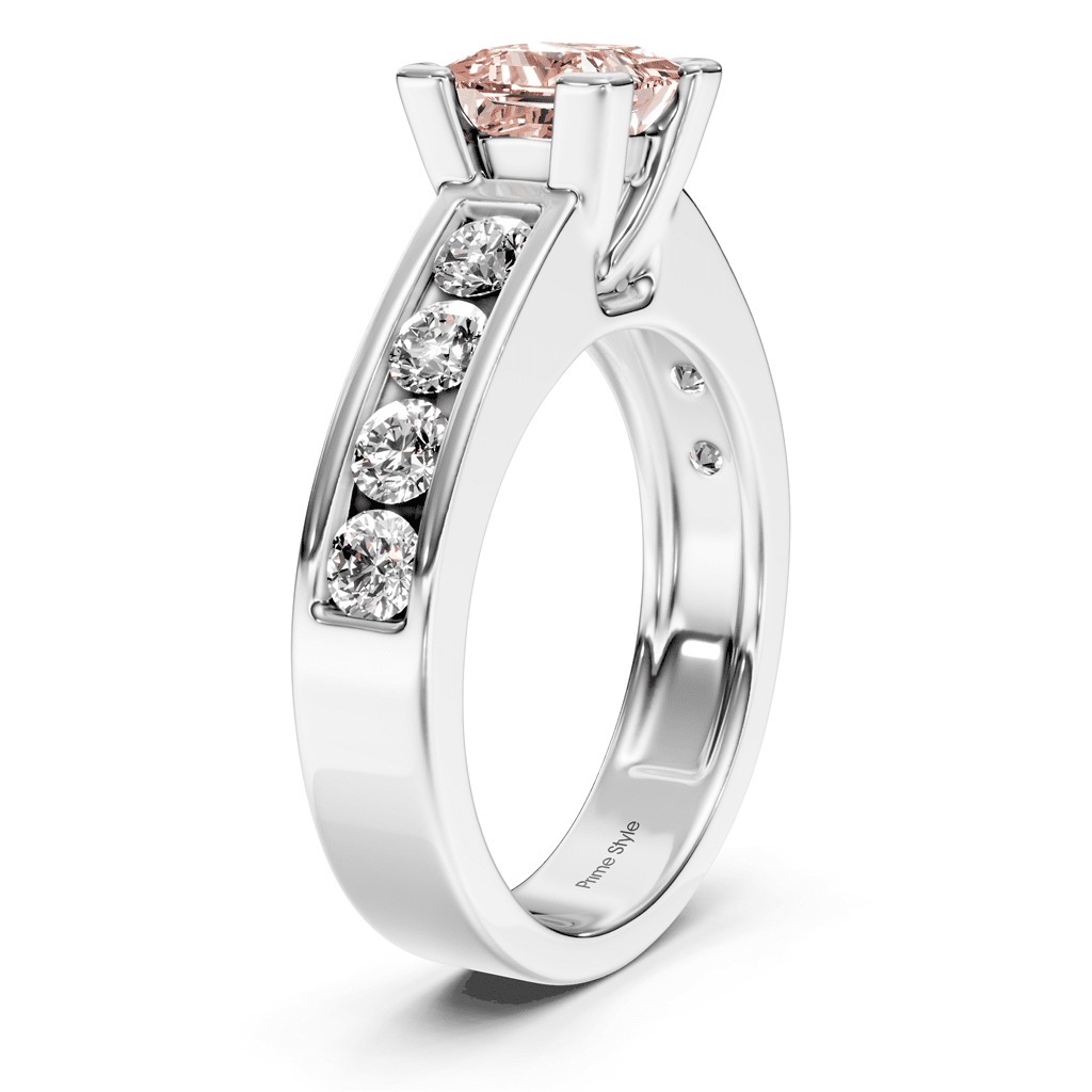 1.80 - 4.80 CT Princess & Round Cut Fancy Pink Diamonds - Engagement Ring - Primestyle.com