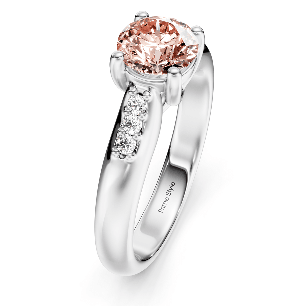 1.10 - 4.10 CT Round Cut Fancy Pink Diamonds - Engagement Ring - Primestyle.com