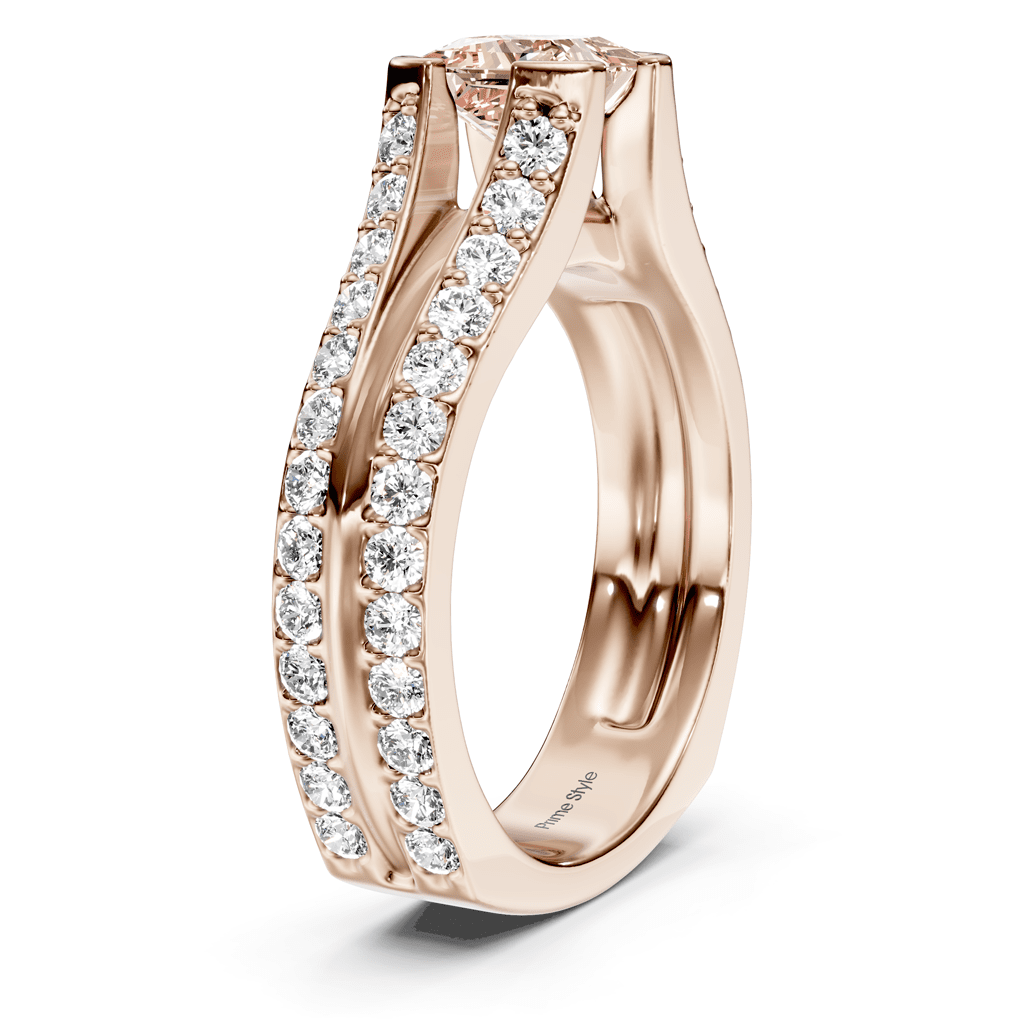 2.00-5.00 CT Princess & Round Cut Fancy Pink Diamonds - Engagement Ring