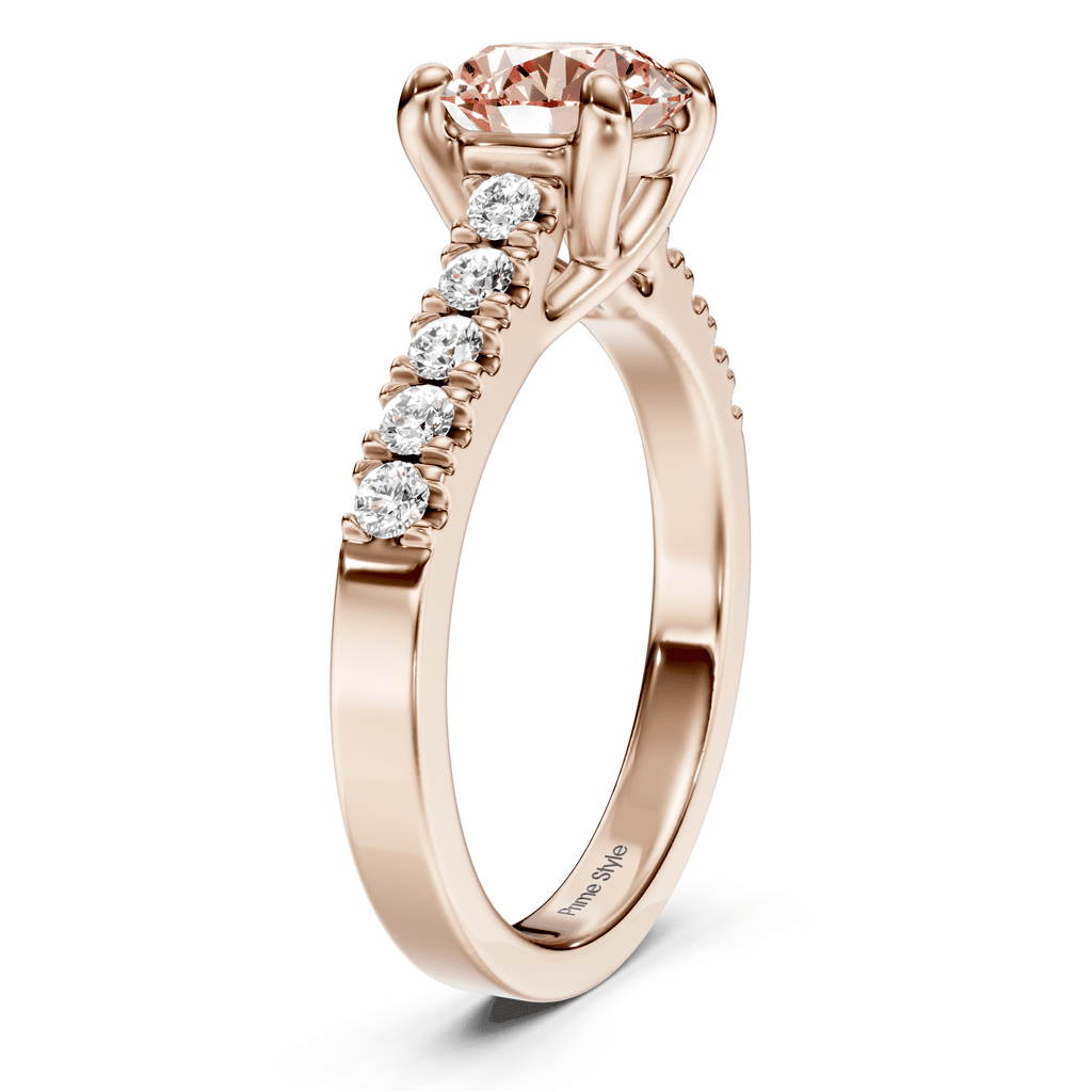 1.25 - 4.25 CT Round Cut Fancy Pink Diamonds - Engagement Ring - Primestyle.com