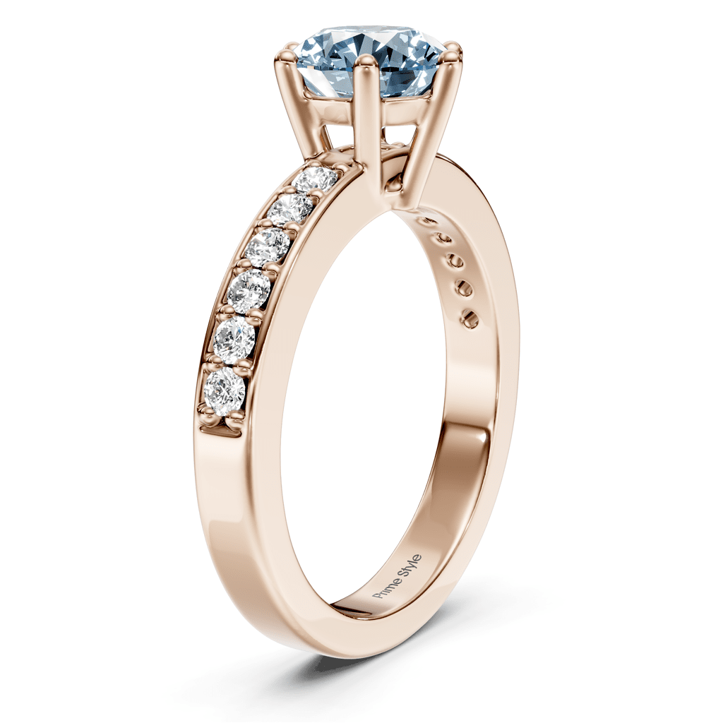 1.25-4.25 CT Round Cut Fancy Blue Diamonds - Engagement Ring