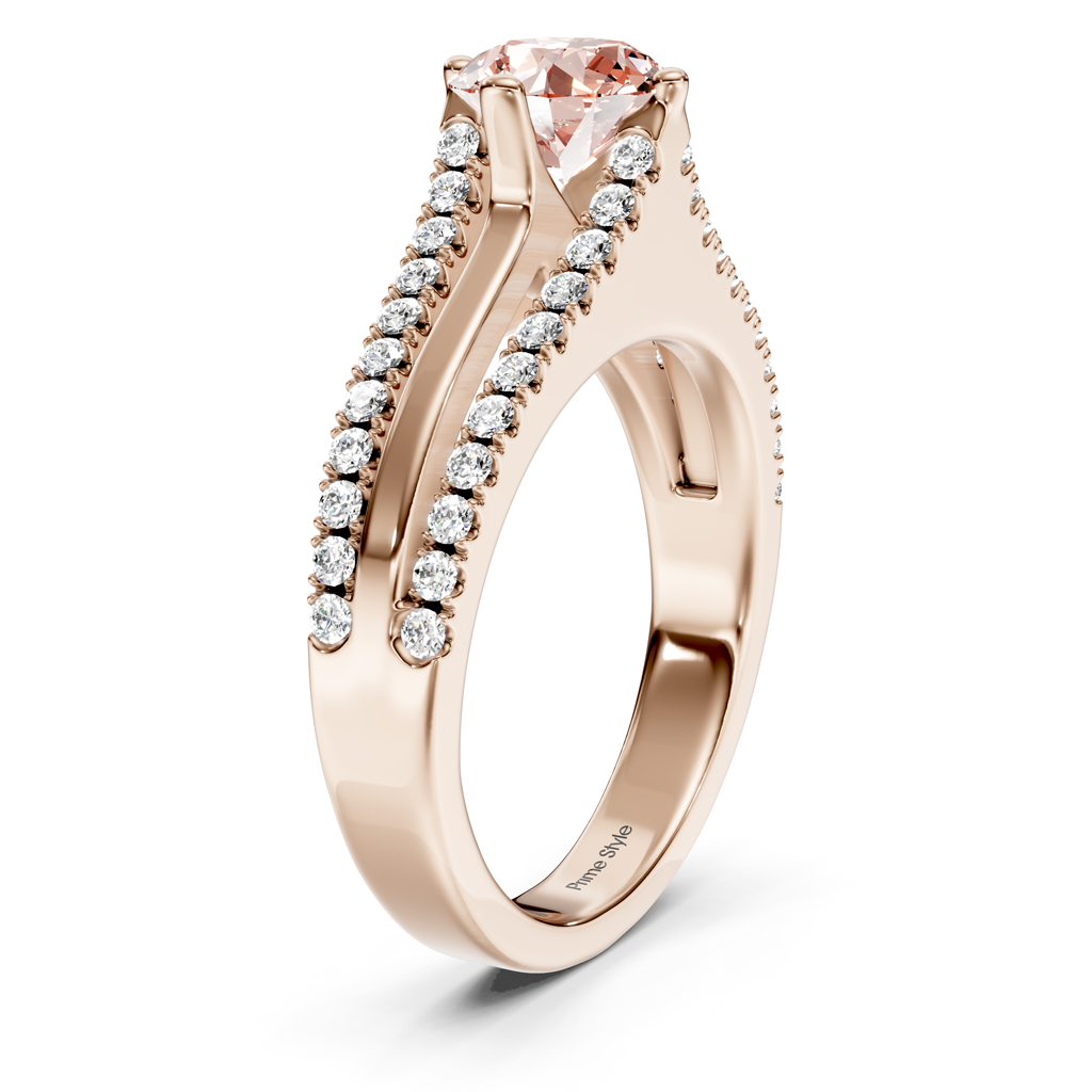 1.45-4.45 CT Round Cut Fancy Pink Diamonds - Engagement Ring