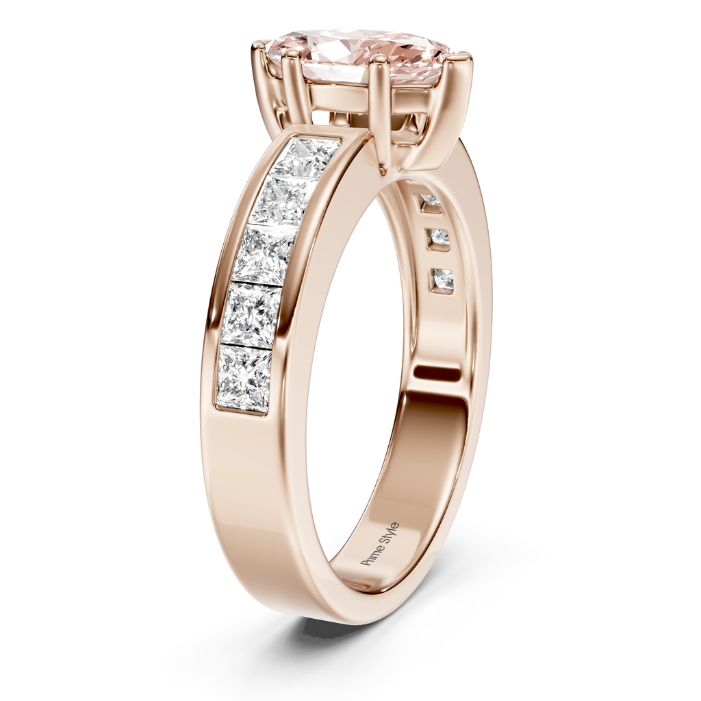 1.90-4.90 CT Princess Cut Fancy Pink Diamonds - Engagement Ring