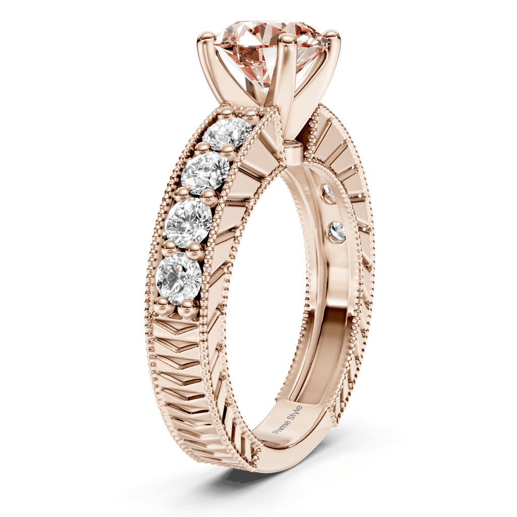 1.85 - 4.85 CT Princess & Round Cut Fancy Pink Diamonds - Engagement Ring - Primestyle.com