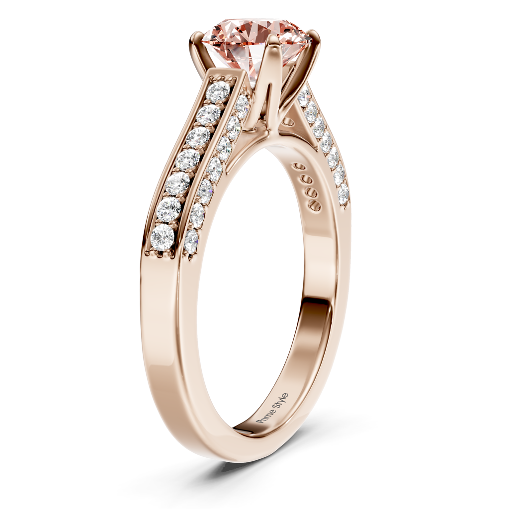 1.40-4.40 CT Round Cut Fancy Pink Diamonds - Engagement Ring
