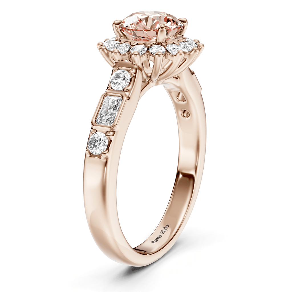 1.57 - 4.57 CT Radiant & Round Cut Fancy Pink Diamonds - Engagement Ring - Primestyle.com