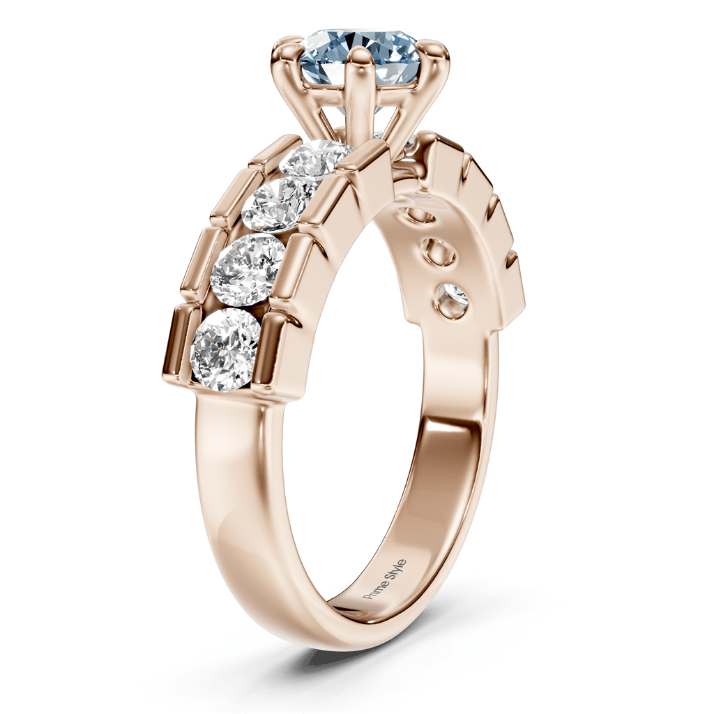 2.05-5.05 CT Round Cut Fancy Blue Diamonds - Engagement Ring