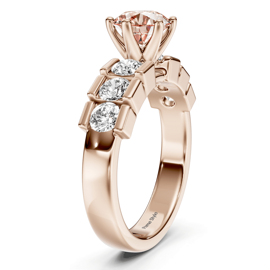 1.85 - 4.85 CT Round Cut Fancy Pink Diamonds - Engagement Ring - Primestyle.com