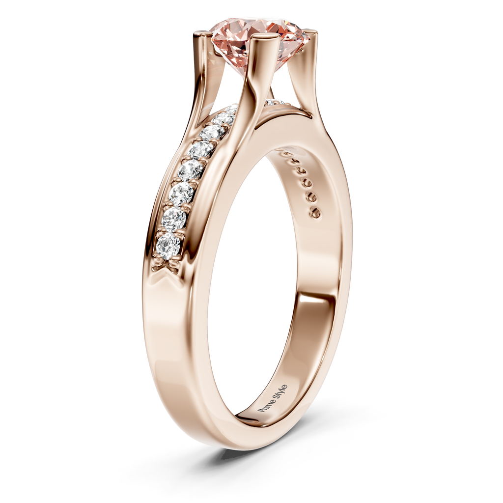 1.25-4.25 CT Round Cut Fancy Pink Diamonds - Engagement Ring