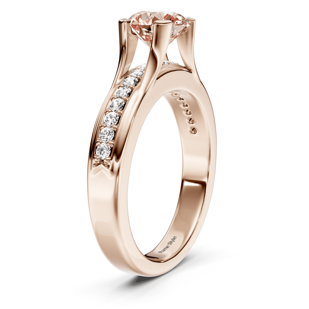 1.25 - 4.25 CT Round Cut Fancy Pink Diamonds - Engagement Ring - Primestyle.com