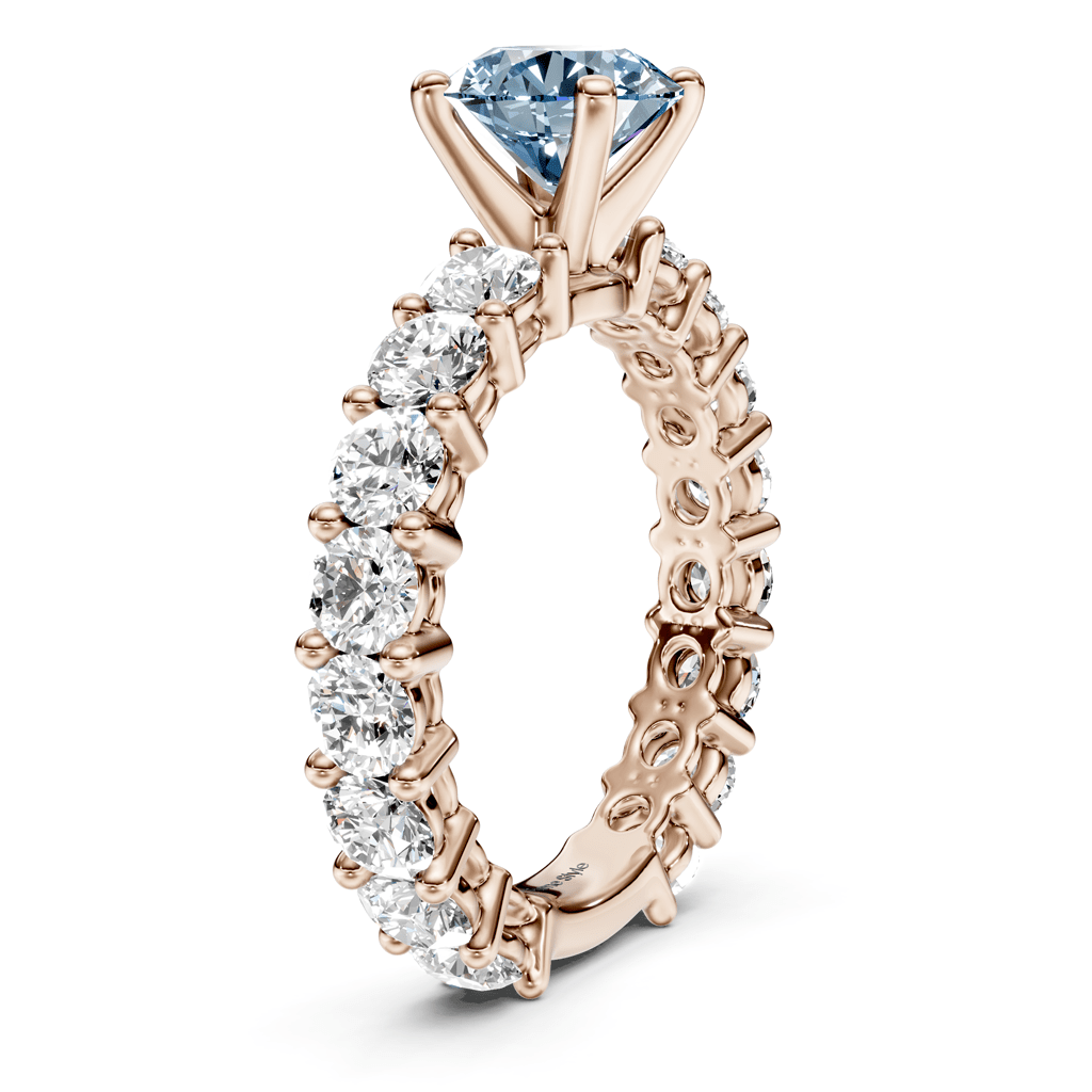 3.25-6.25 CT Round Cut Fancy Blue Diamonds - Engagement Ring
