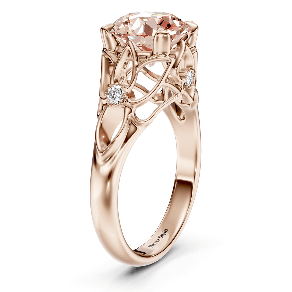 1.07 - 4.07 CT Round Cut Fancy Pink Diamonds - Engagement Ring - Primestyle.com