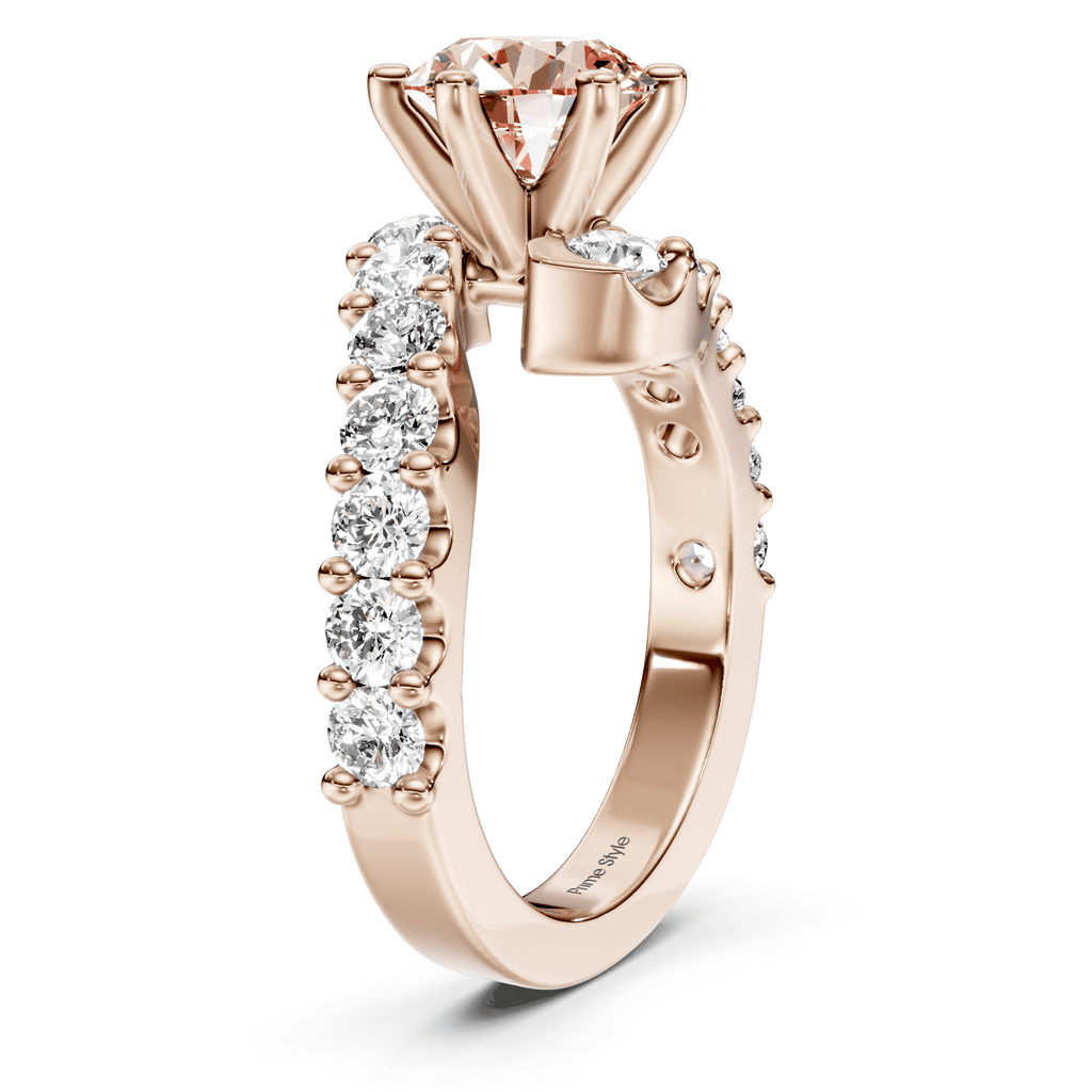 2.30-5.30 CT Emerald & Round Cut Fancy Pink Diamonds - Engagement Ring