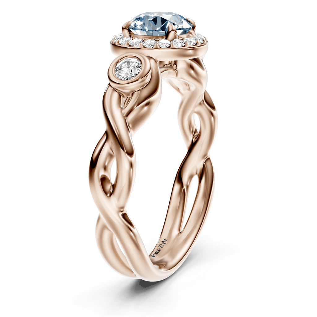 1.27 - 4.27 CT Round Cut Fancy Blue Diamonds - Engagement Ring - Primestyle.com
