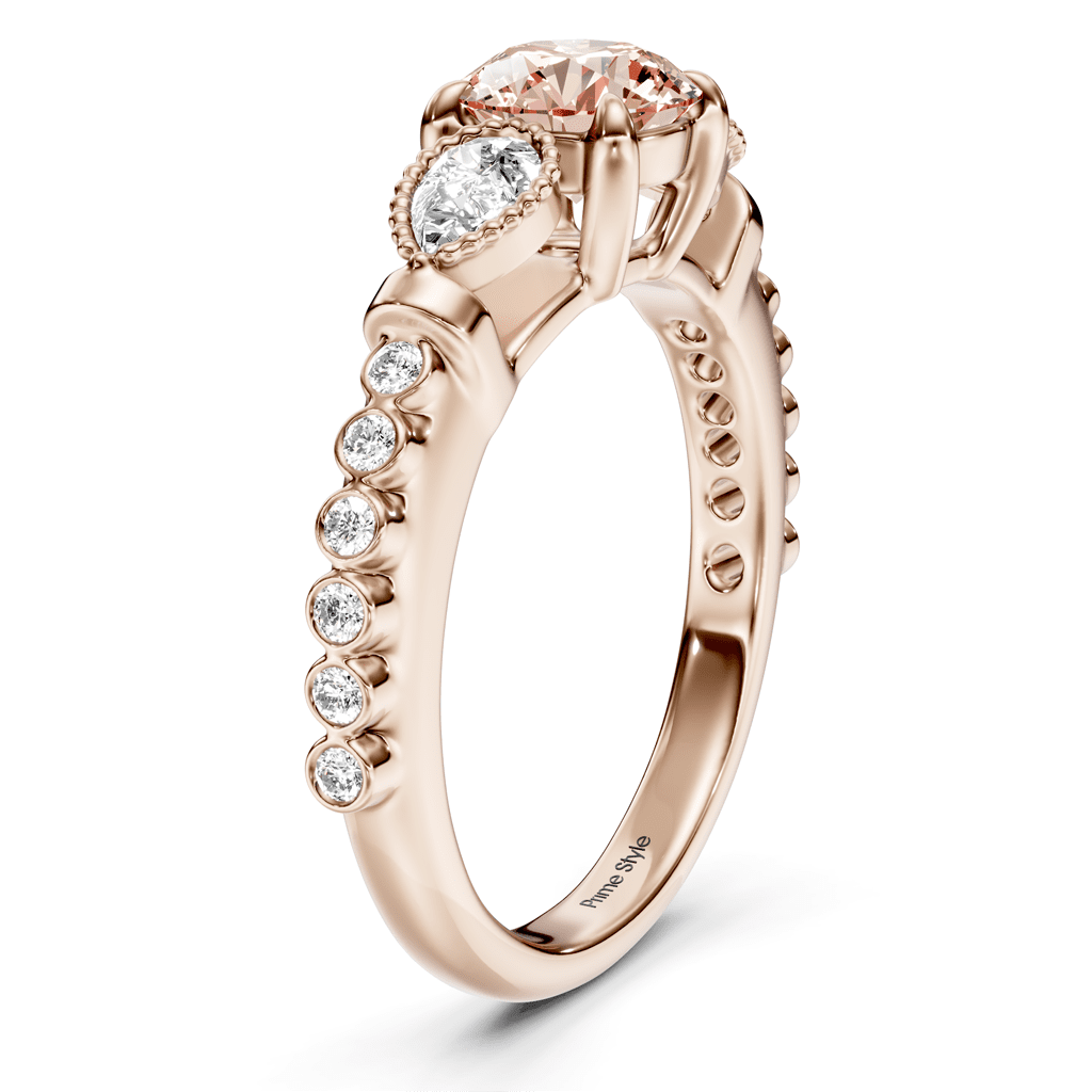 1.42 - 4.42 CT Pear & Round Cut Fancy Pink Diamonds - Engagement Ring - Primestyle.com