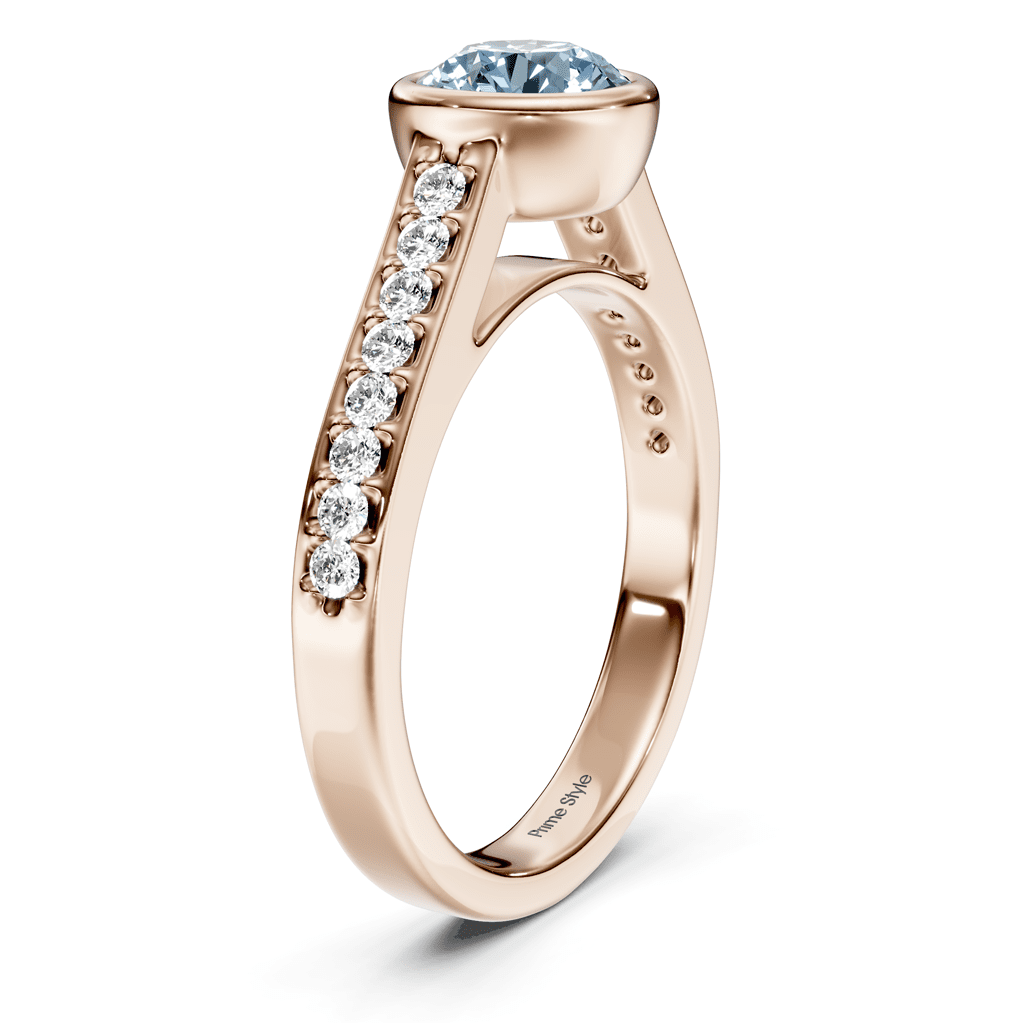 1.20-4.20 CT Round Cut Fancy Blue Diamonds - Engagement Ring