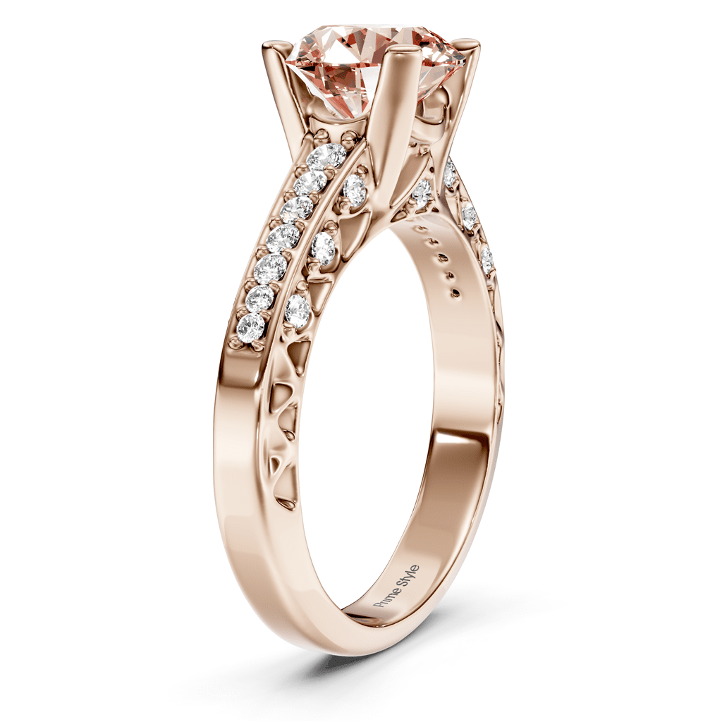 1.25-4.25 CT Round Cut Fancy Pink Diamonds - Engagement Ring