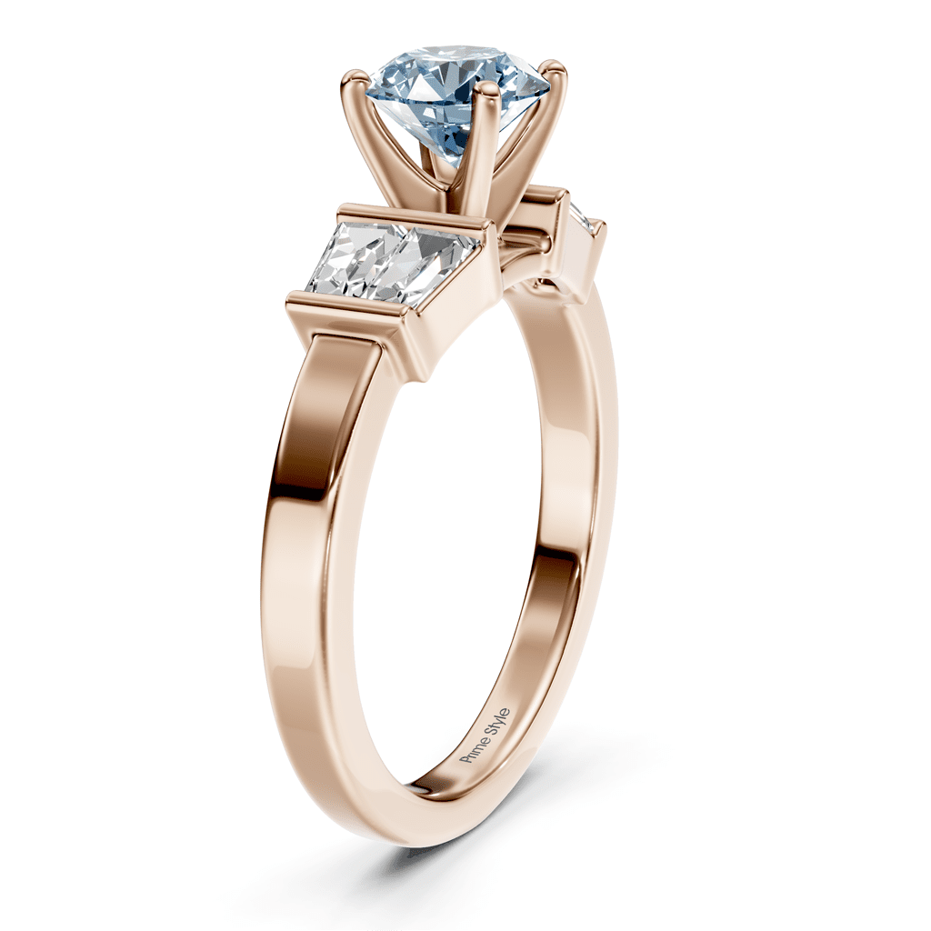 1.40 - 4.40 CT Round & Taper Cut Fancy Blue Diamonds - Engagement Ring - Primestyle.com