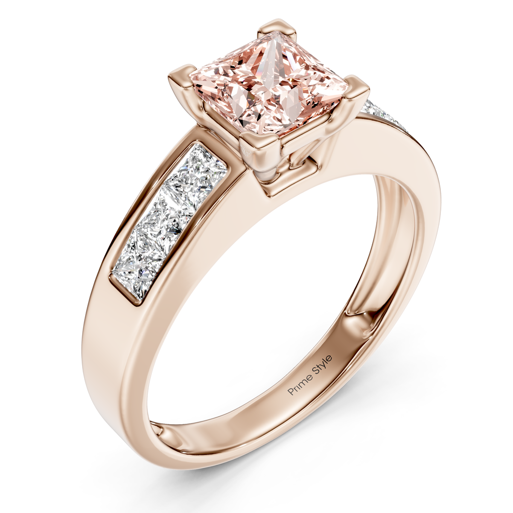 1.80-4.80 CT Princess Cut Fancy Pink Diamonds - Engagement Ring