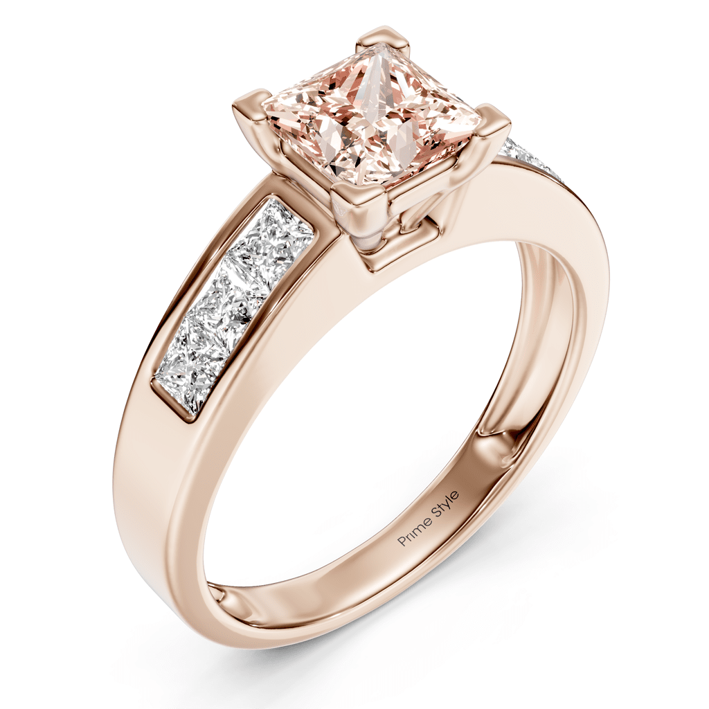 1.80 - 4.80 CT Princess Cut Fancy Pink Diamonds - Engagement Ring - Primestyle.com