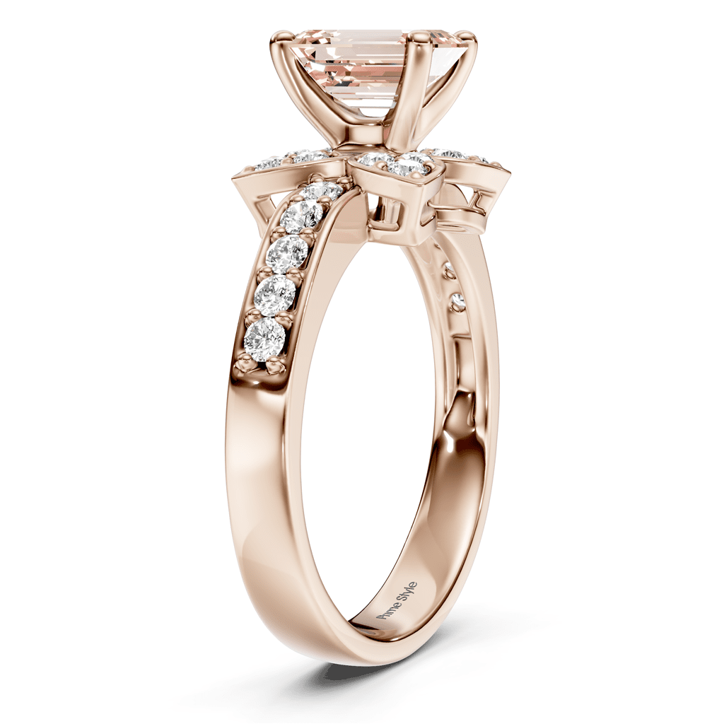 1.40-4.40 CT Emerald & Round Cut Fancy Pink Diamonds - Engagement Ring