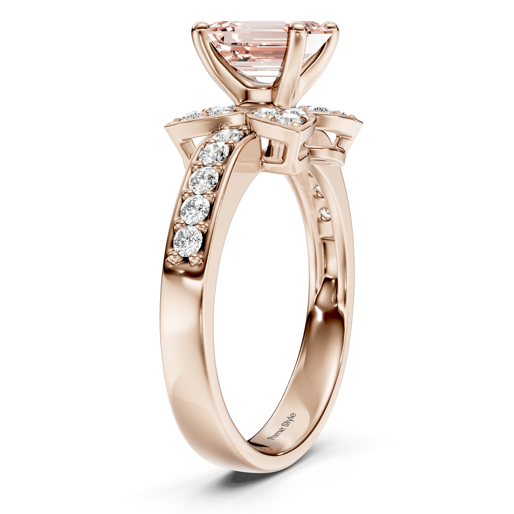 1.40-4.40 CT Emerald & Round Cut Fancy Pink Diamonds - Engagement Ring